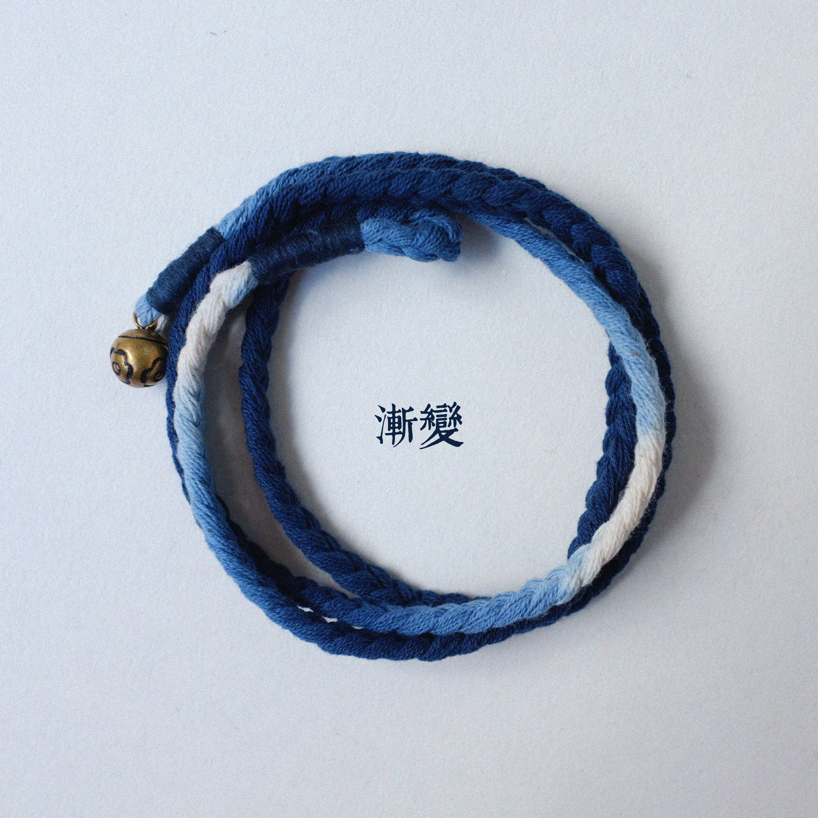 Original Blue Dyed Bracelet Chinese Retro INDIGO Tie-Dye Bracelet Multi-Turn Three-Strand Braided Couple Bracelet