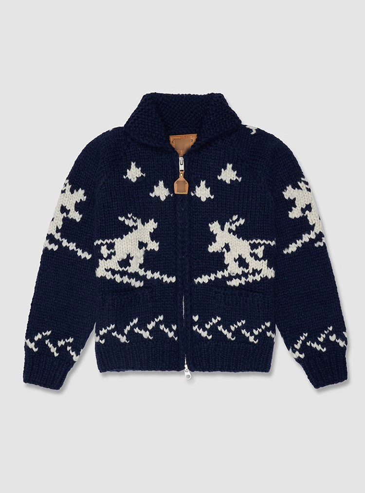 Handmade Wool Zipper Knit Sweater Coat
