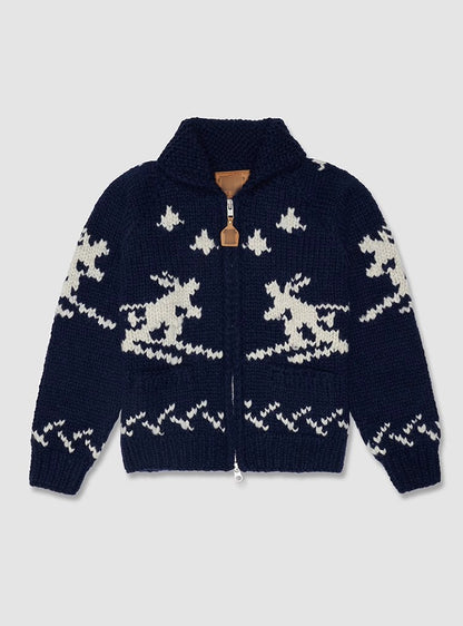 Handmade Wool Zipper Knit Sweater Coat
