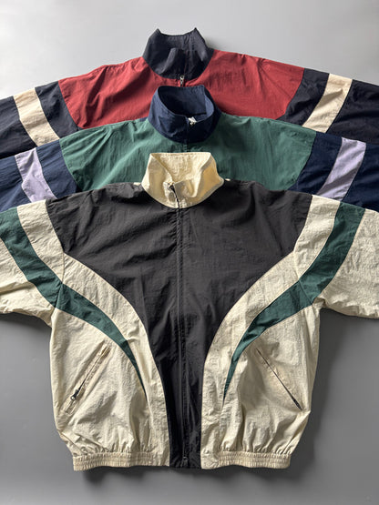 80s Retro Color-Block Mountain Jacket - Stand Collar Outdoor Coat