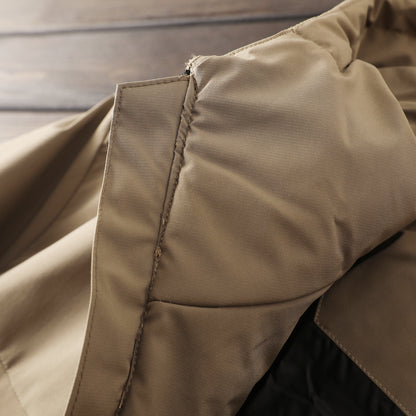 Men's Plus Size European American Style Down Jacket - Winter Windproof Thickened Hooded Cold-Resistant Coat