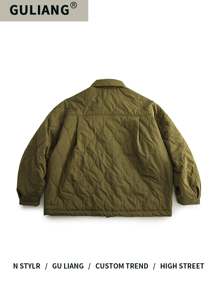 japanese Minimalist Quilted Cotton Jacket - Lightweight Couple Coat