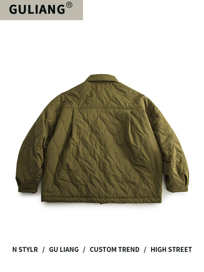 japanese Minimalist Quilted Cotton Jacket - Lightweight Couple Coat