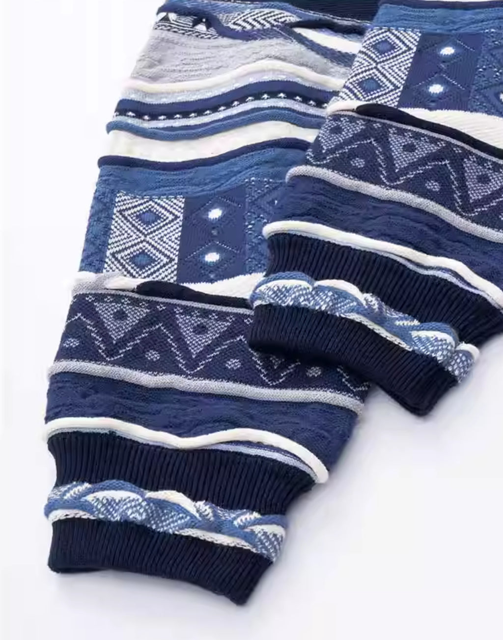 MEDRIA Retro Sweater Pop Style Bitter Melon Striped Ethnic Texture Cleanfit Sweater COOGI Men