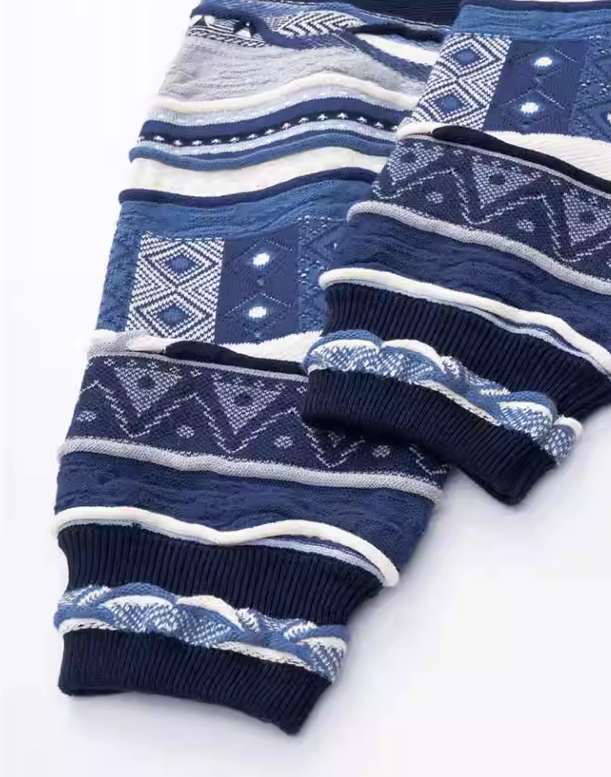 MEDRIA Retro Sweater Pop Style Bitter Melon Striped Ethnic Texture Cleanfit Sweater COOGI Men