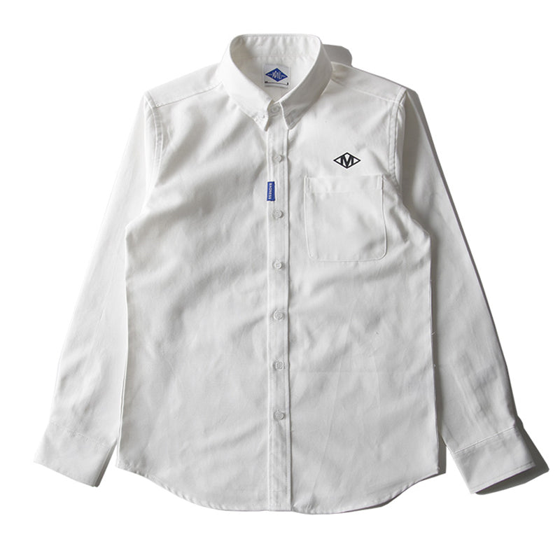 Oxford Cotton Shirt for Men Japanese Style Hong Kong Style Youth Casual Long Sleeve Shirt