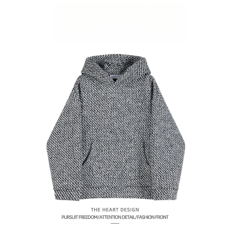 High Street Trendy Brand Little Chanel Style Hooded Sweatshirt Unisex Jacket Spring Autumn Knitted Casual Stylish Versatile Pocket Top