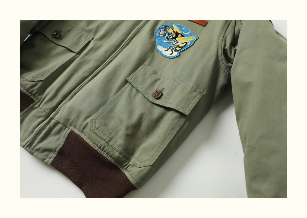 Cotton Shell with Wool-Liner, American-Style Pilot Jacket (Unisex)