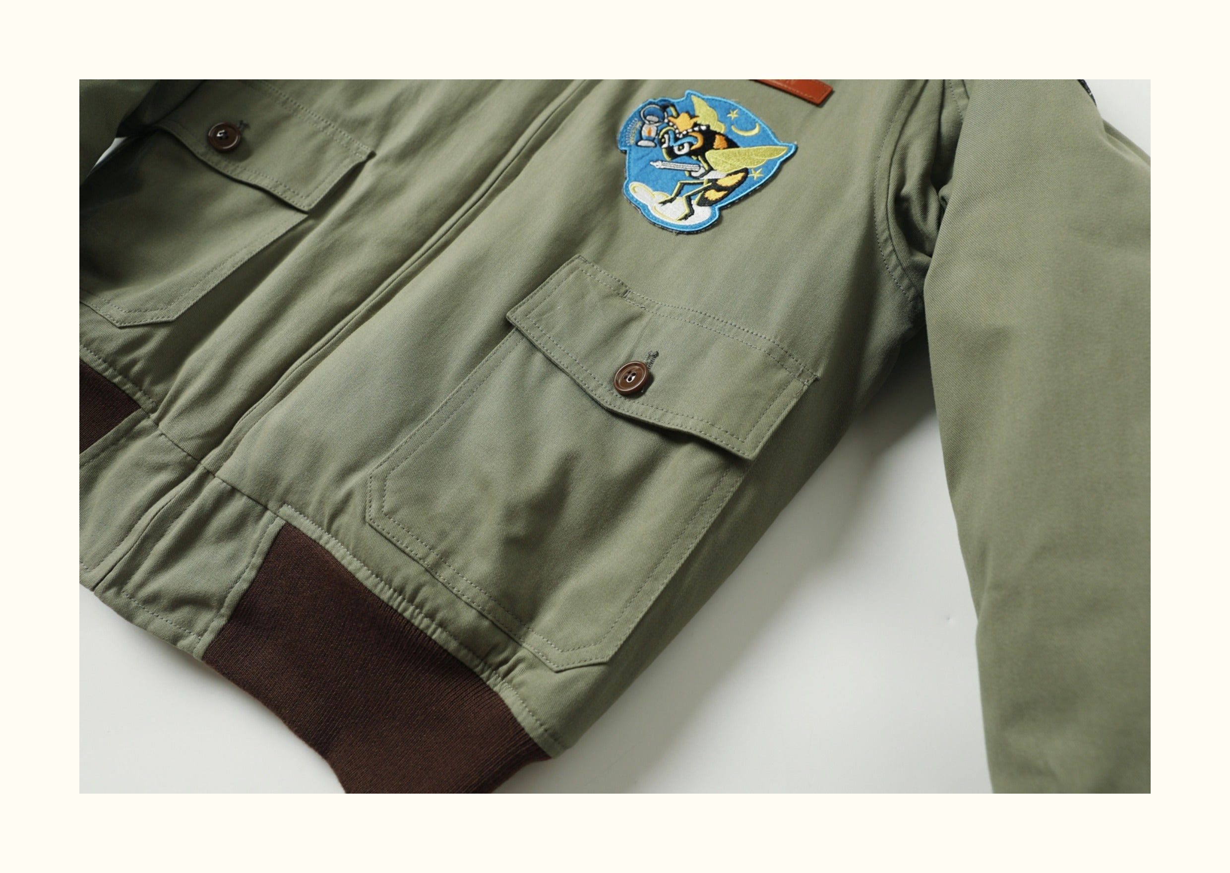 Cotton Shell with Wool-Liner, American-Style Pilot Jacket (Unisex)