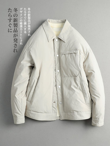 Men's CMZK Japanese Minimalist Down Jacket - 90% Duck Down Lightweight Lapel Light Luxury Coat