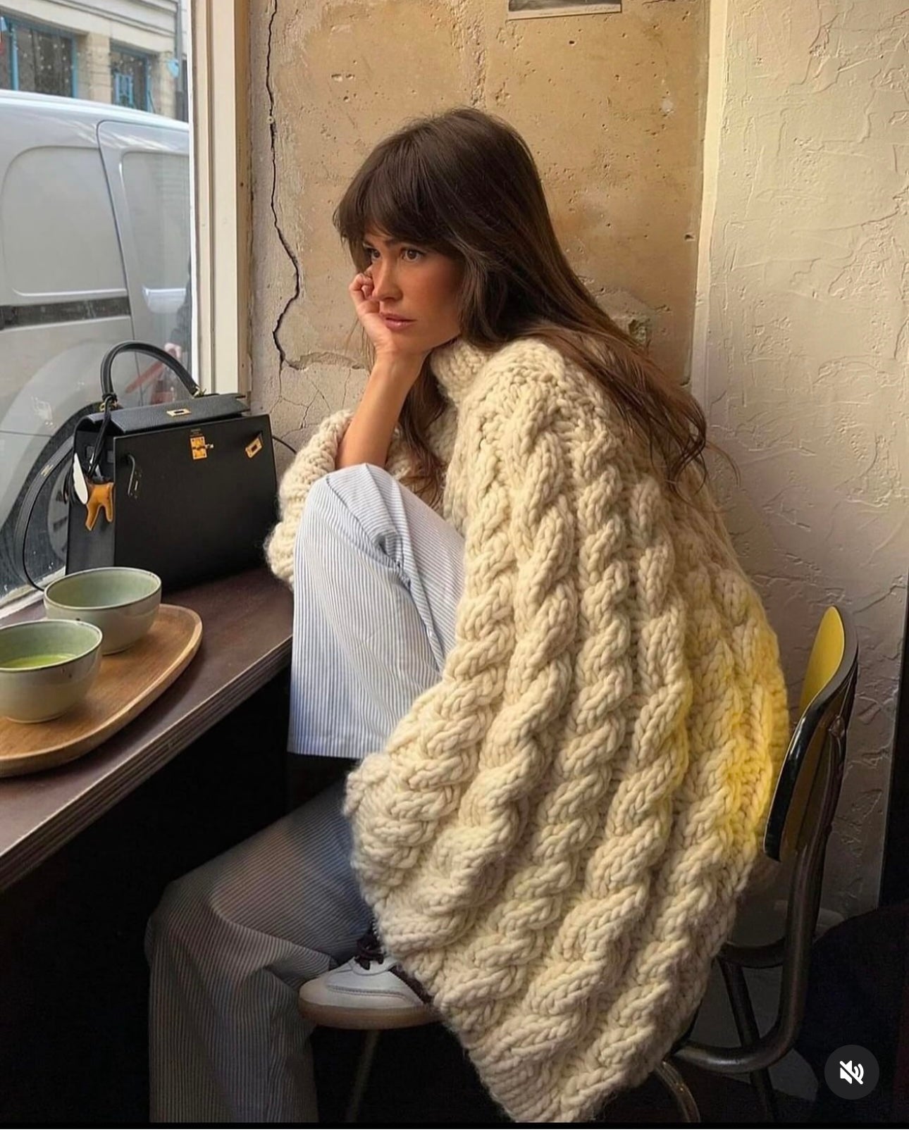 Hand-Knitted Thick-Yarn Lazy Style Loose Pullover Sweater – 2025 Autumn New (Women)