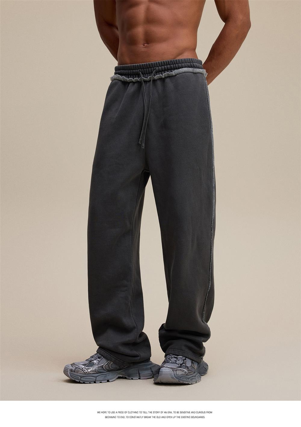 Heavyweight Fleece Washed Straight Sweatpants – Loose Casual American Style