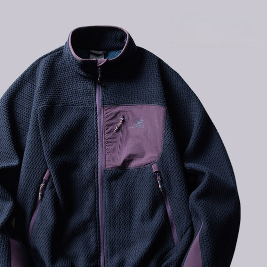 EFRP Color-Block Patchwork Fleece Jacket - Thickened Designer Coat (Men)