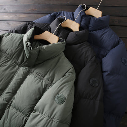 Lightweight 600 Fill Down Puffer Jacket – Stand-Collar Thickened Warm (Men & Unisex)
