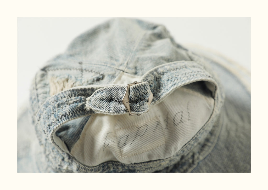 The Old Man and the Sea Vintage Distressed Fisherman Hat Japanese Retro Denim Bucket Hat Unique Fisherman Hat