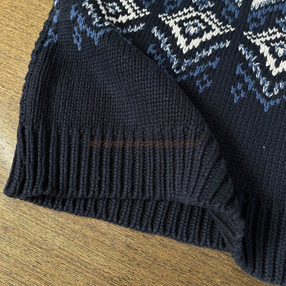 Women's Autumn Winter Fair Isle Crochet Vest - Japanese Nordic Style Sleeveless Knitted Waistcoat