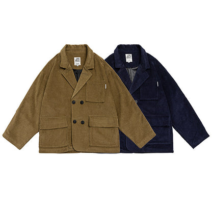 Hold Color American City Boy Corduroy Suit - Multi-Pocket Blazer (Unisex)