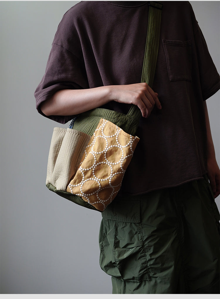 Original Patchwork Large Capacity Crossbody Bag Retro New Chinese Style Embroidered Tote Bag for Women