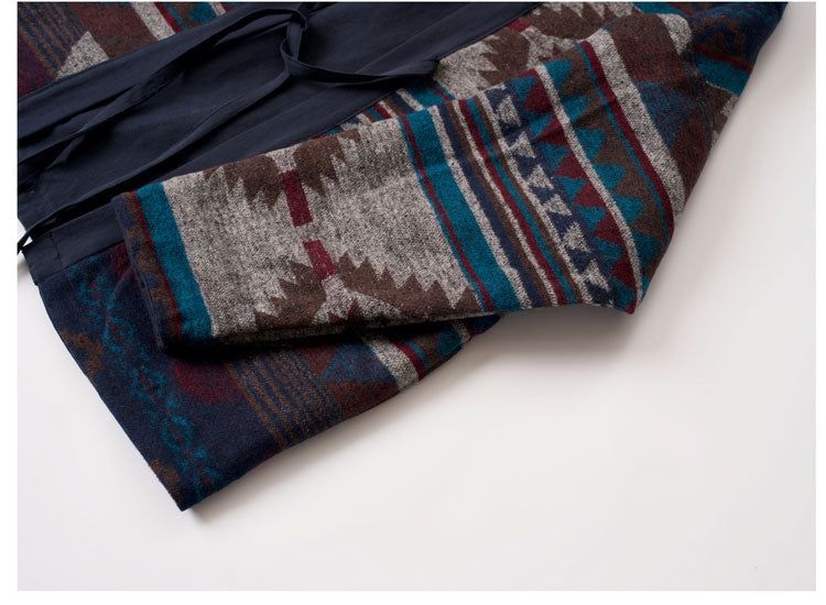 Men's Japanese Retro Reversible Ethnic Style Dao Robe Jacket