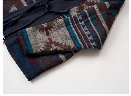 Men's Japanese Retro Reversible Ethnic Style Dao Robe Jacket