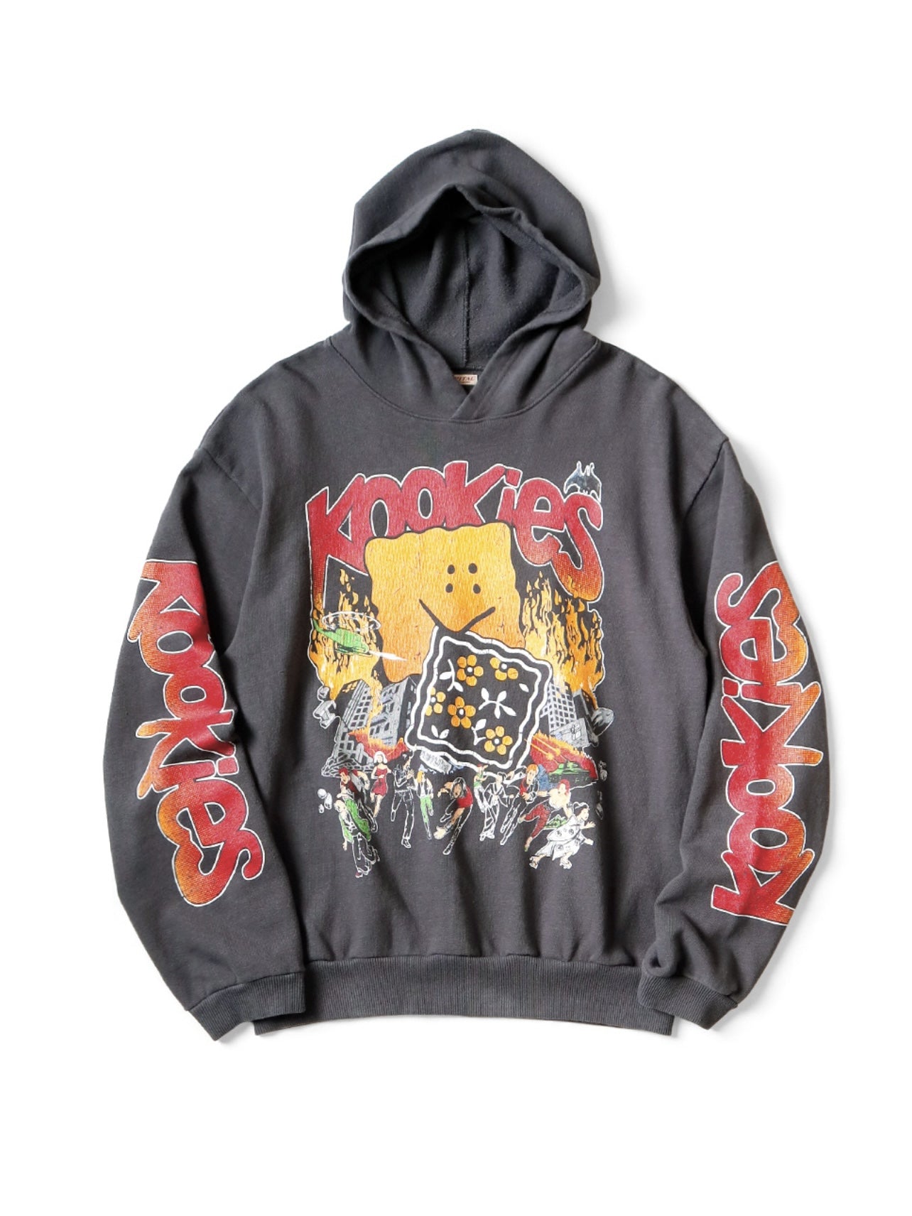 Japanese Retro Washed Cotton-Fleece Hoodie – KAPITAL 25AW Fun Print (Unisex)