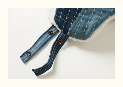 Hand-Sewn Indigo-Dyed Sashiko Show Hat – Original Design Unisex