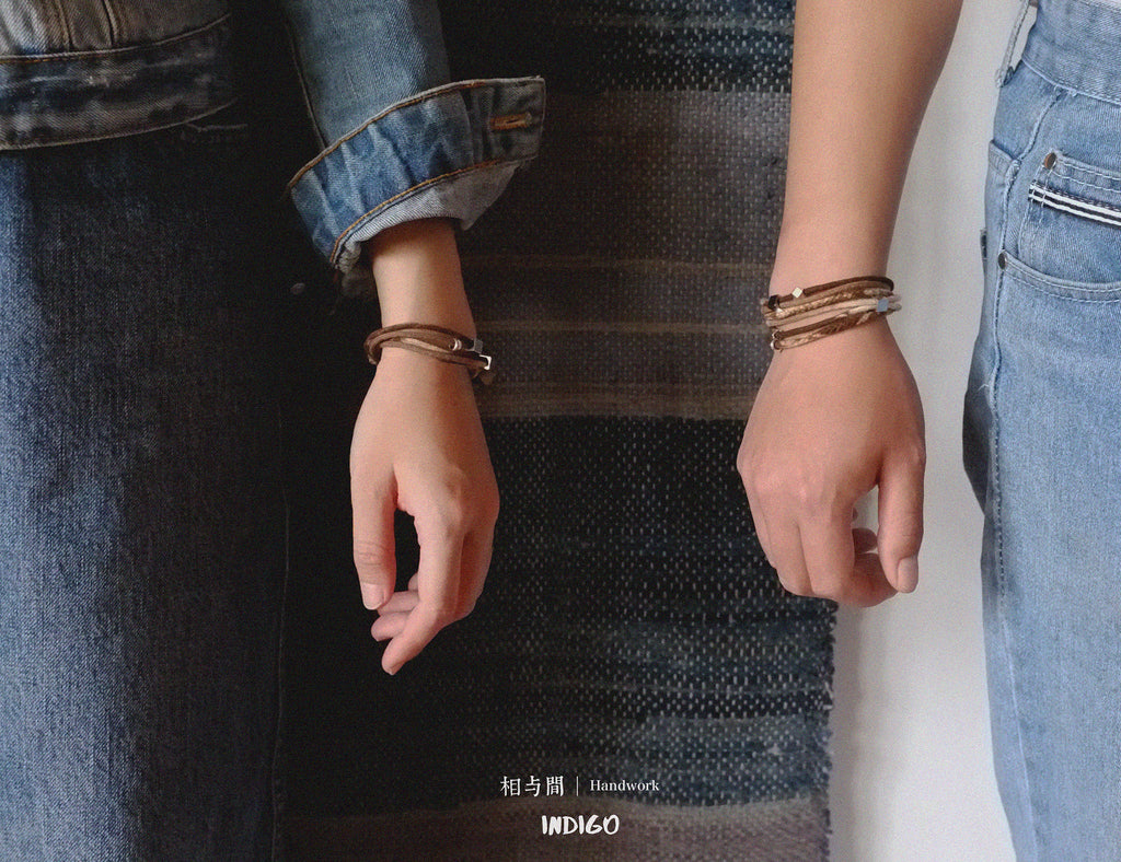Original Design Multi-Layer Plant Dyed Cotton and Linen Handmade Bracelet 925 Silver Niche Tie-Dye Couple Bracelets