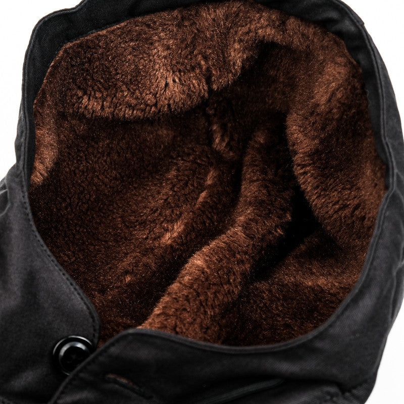 Heavy Wool Hooded Deck Parka – Long Padded Military-Style Jacket