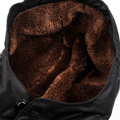 Heavy Wool Hooded Deck Parka – Long Padded Military-Style Jacket