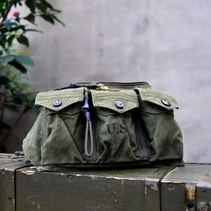 Washed Canvas Distressed Fanny Pack – Vintage 3-Way Chest Crossbody Unisex – Bags | japanese streetwear | vintage workwear | unisex | Yamalinclothes