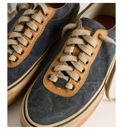 Vintage Japanese Low Top Espadrille Platform Sneakers – Washed Vulcanized Unisex Shoes – Japanese vintage | yamalin clothes | Yamalinclothes