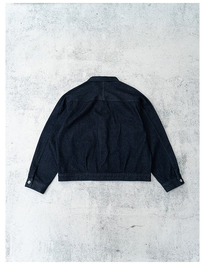 Single Pocket Short Denim Jacket – Loose Unisex Casual Streetwear