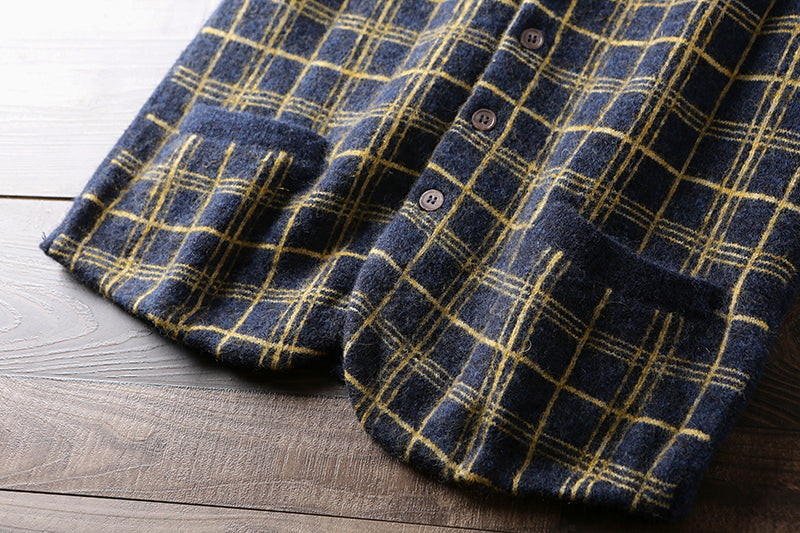 Heavy goods Italian order! Mohair + wool autumn and winter men's knitted cardigan sweater vest