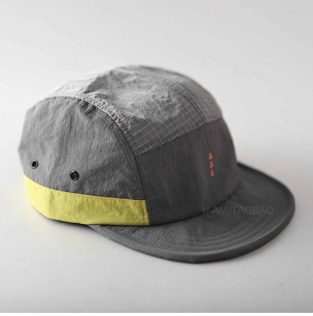 Quick-Dry Color-Block Short Brim Cap – Letter Print Sporty Unisex – cap | japanese streetwear | vintage workwear | unisex | Yamalinclothes