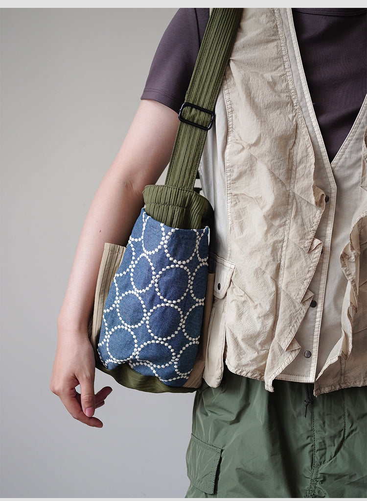 Original Patchwork Large Capacity Crossbody Bag Retro New Chinese Style Embroidered Tote Bag for Women