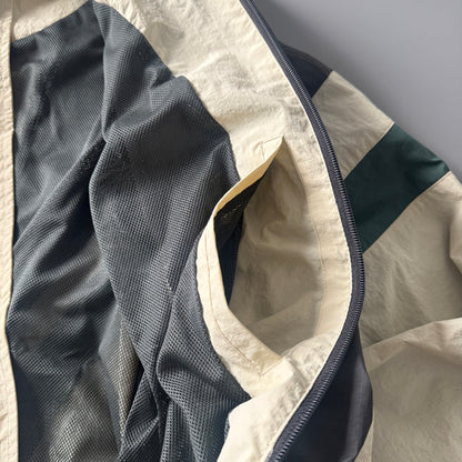 80s Retro Color-Block Mountain Jacket - Stand Collar Outdoor Coat