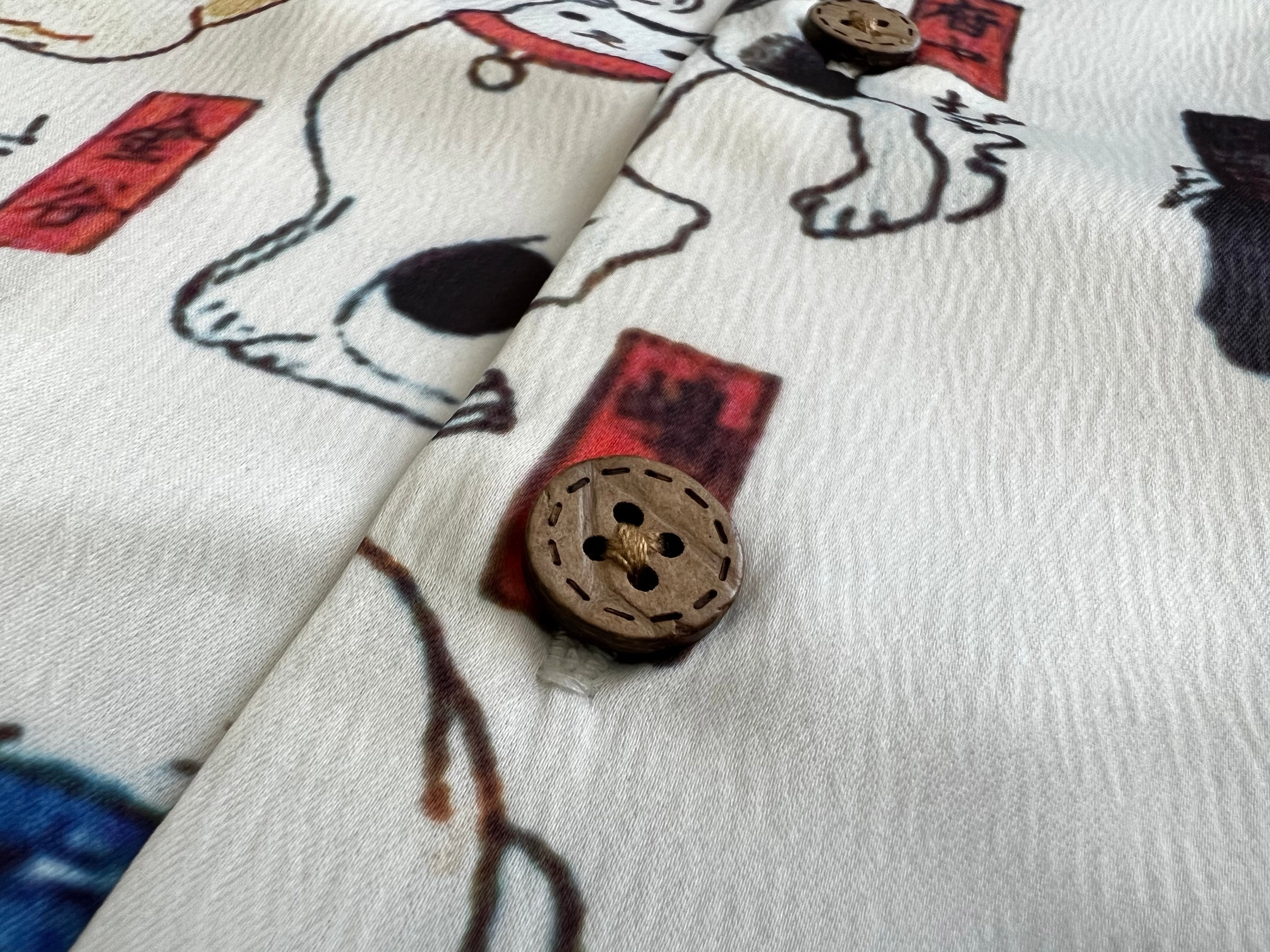 Ukiyo-E Patchwork Style Loose Drape Hawaiian Cuban Collar Printed Aloha Shirt Short Sleeve Shirt