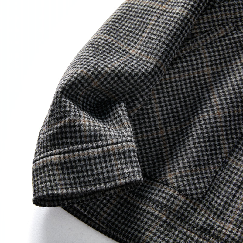 Heavyweight 53% Sheep Wool Houndstooth Lapel Coat – Korean-Style Casual Winter Staple