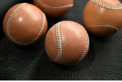 Handmade Vegetable-Tanned Cowhide Baseball – Artisan Leather Collectible