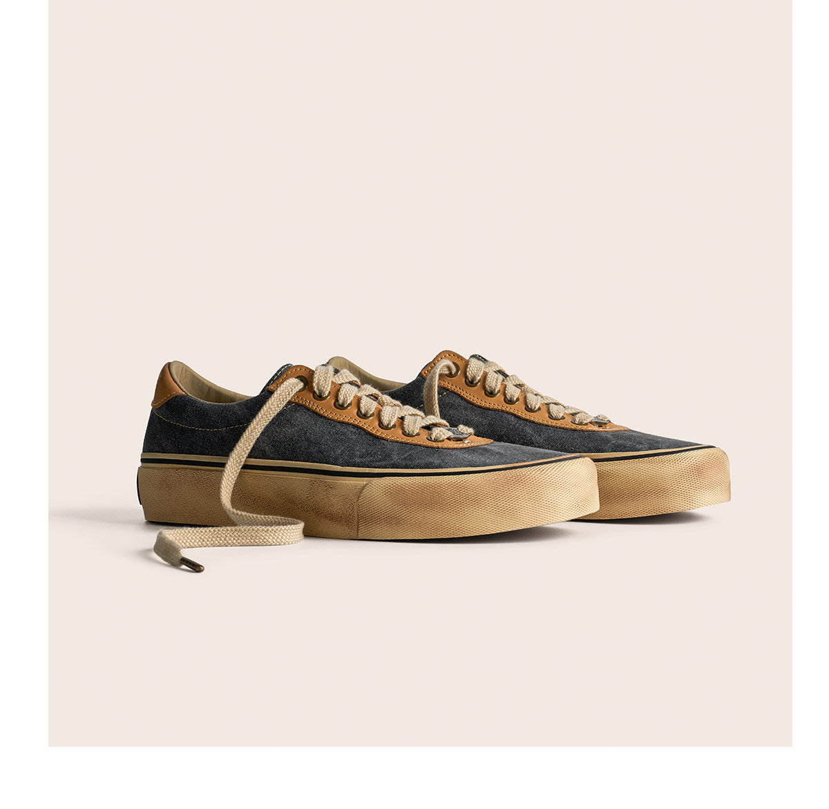 Vintage Japanese Low Top Espadrille Platform Sneakers – Washed Vulcanized Unisex Shoes – Japanese vintage | yamalin clothes | Yamalinclothes