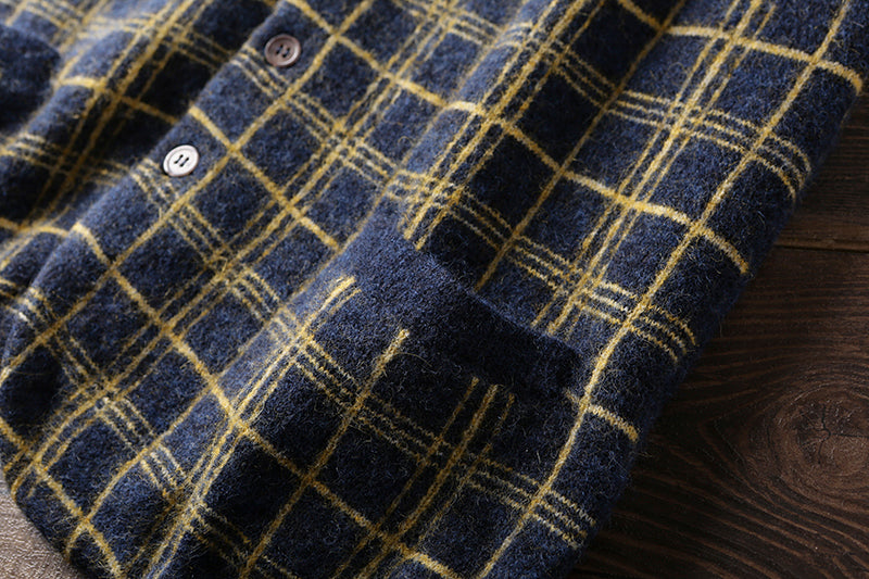 Heavy goods Italian order! Mohair + wool autumn and winter men's knitted cardigan sweater vest