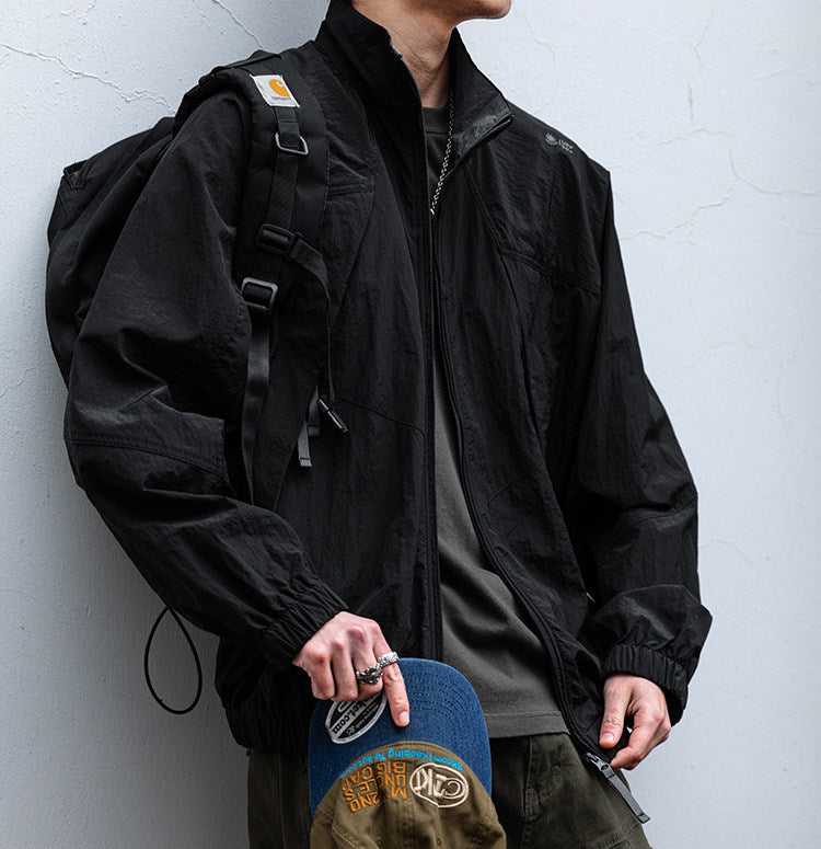Quick-Dry Stand-Collar Outdoor Jacket – Mountain Oversized Unisex – Japanese vintage | fall outfits 2026 | fall winter outfits | classy winter outfits | lazy comfy outfits | japanese streetwear | vintage workwear | yamalin clothes | Yamalinclothes