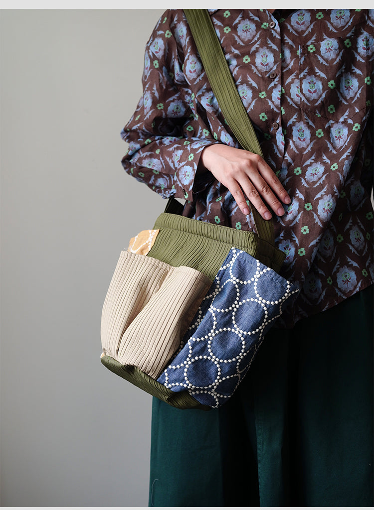 Original Patchwork Large Capacity Crossbody Bag Retro New Chinese Style Embroidered Tote Bag for Women