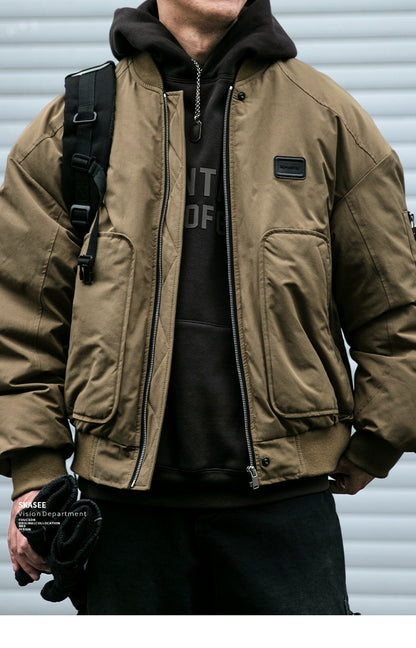 Men's American Trendy Flight Jacket - 90% White Duck Down Warm Workwear Coat