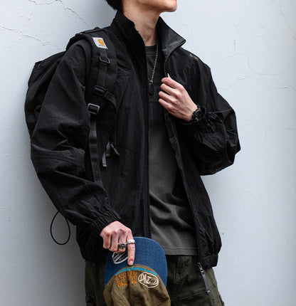 Quick-Dry Stand-Collar Outdoor Jacket – Mountain Oversized Unisex – Japanese vintage | fall outfits 2026 | fall winter outfits | classy winter outfits | lazy comfy outfits | japanese streetwear | vintage workwear | yamalin clothes | Yamalinclothes