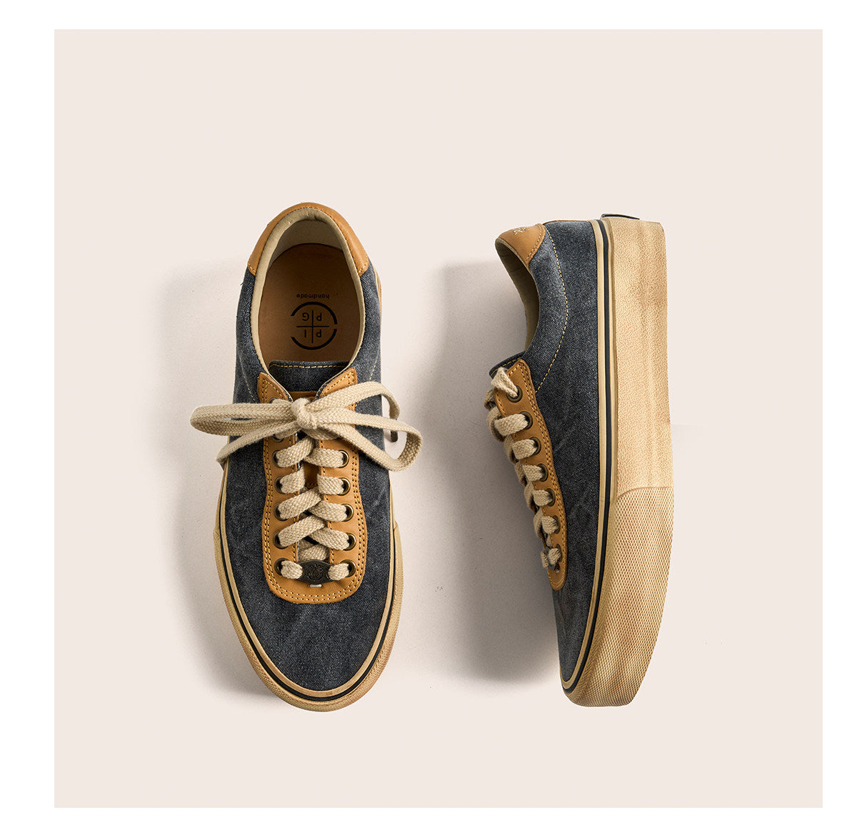 Vintage Japanese Low Top Espadrille Platform Sneakers – Washed Vulcanized Unisex Shoes – Japanese vintage | yamalin clothes | Yamalinclothes