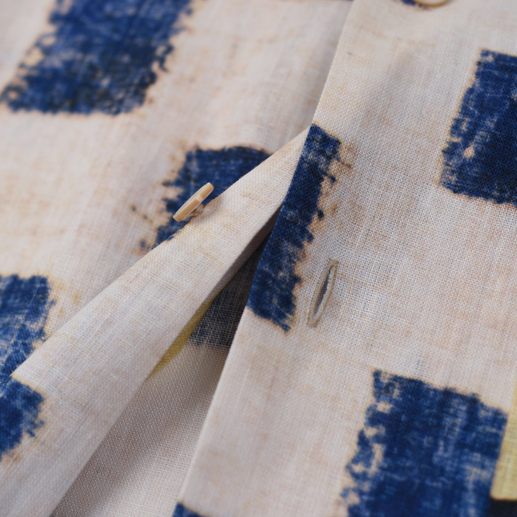 Summer New Hawaiian Print Sleeve Shirt 70% Tencel 30% Linen Shirt Japanese Retro Loose Shirt for Men