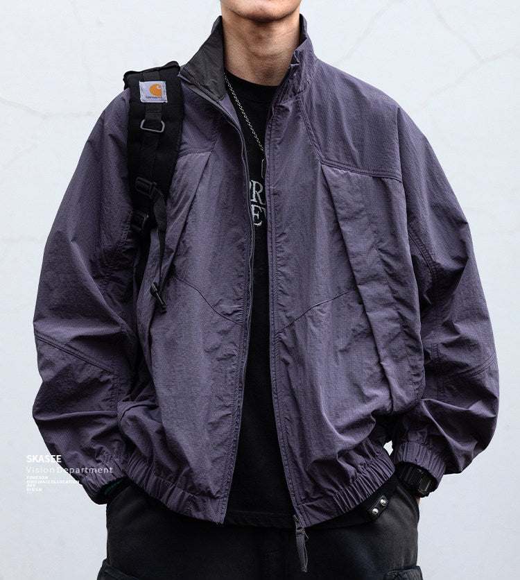 Quick-Dry Stand-Collar Outdoor Jacket – Mountain Oversized Unisex – Japanese vintage | fall outfits 2026 | fall winter outfits | classy winter outfits | lazy comfy outfits | japanese streetwear | vintage workwear | yamalin clothes | Yamalinclothes