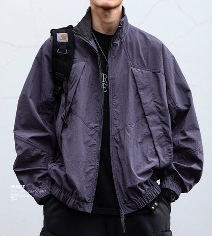 Quick-Dry Stand-Collar Outdoor Jacket – Mountain Oversized Unisex – Japanese vintage | fall outfits 2026 | fall winter outfits | classy winter outfits | lazy comfy outfits | japanese streetwear | vintage workwear | yamalin clothes | Yamalinclothes