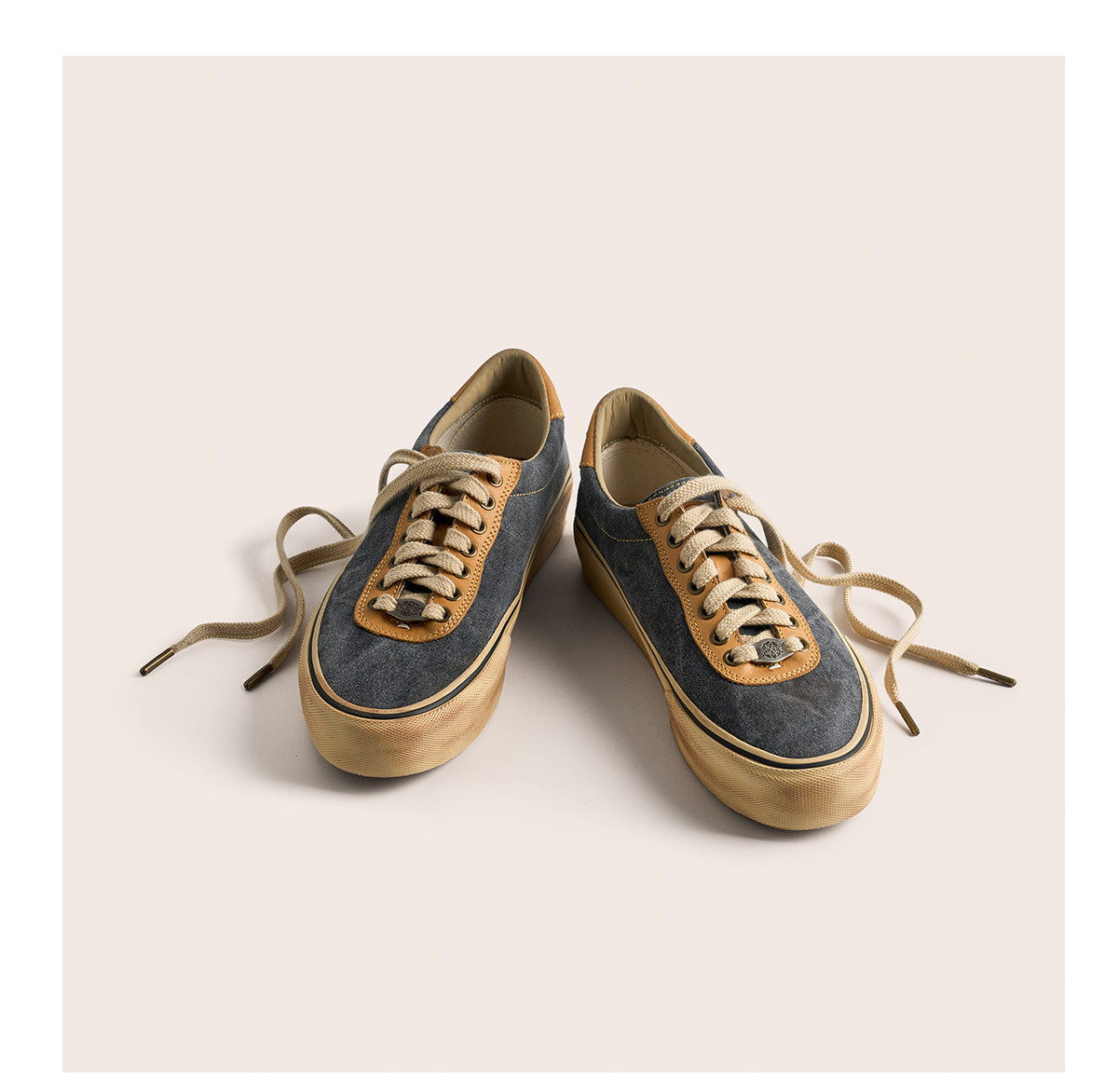 Vintage Japanese Low Top Espadrille Platform Sneakers – Washed Vulcanized Unisex Shoes – Japanese vintage | yamalin clothes | Yamalinclothes